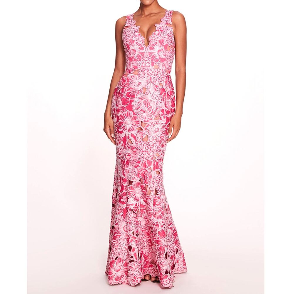 Exquisite Marchesa Anthousai Column Gown Fuchsia Sz 6, worn once.
